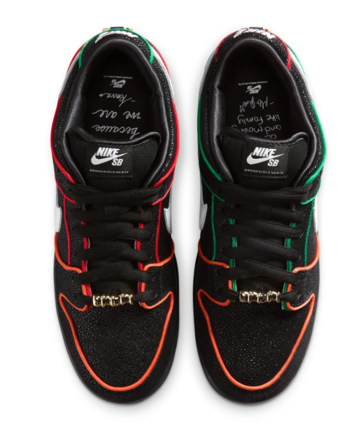 Nike SB Dunk Low Pro QS Black & White with Multicolor Trim