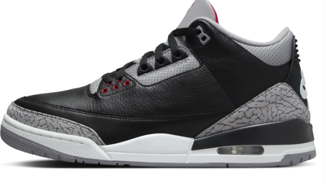 Air Jordan 3 OG Black Cement 2024 Sneakers