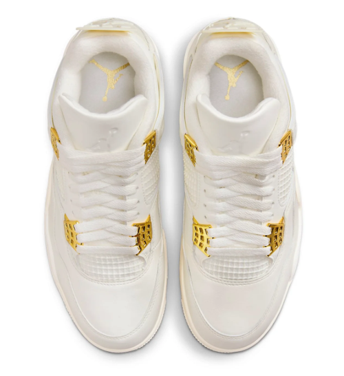 (WMNS) Air Jordan 4 Retro 'Metallic Gold' Sneakers
