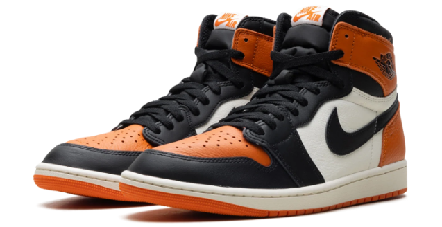 Air Jordan 1 High Orange Black White Sneakers