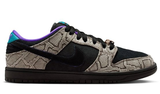 Nike SB Dunk Low Dashawn Jordan – Black & Fierce Purple Snakeskin Print